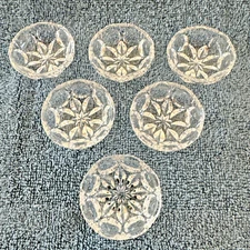 Open Salt West Germany Round Circles Leaves Salt Dip 1980s Faceted Glass