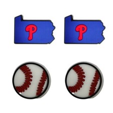 MLB Philadelphia Phillies Baseball Team For Crocs Shoe Charms - 4 Pieces