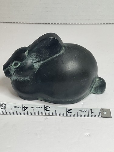 Antique Japanese Bronze Hare Rabbit Bunny Bunnies Statue - Picture 3 of 5