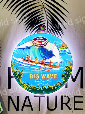 Big Wave Golden Ale Kona Brewing Gecko 3D LED 20''x20'' Neon Sign Light Lamp Decor