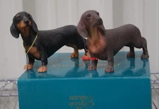 15cm Black Dachshund Dog Brown Daschund Ornament Figure Gift New in Box 