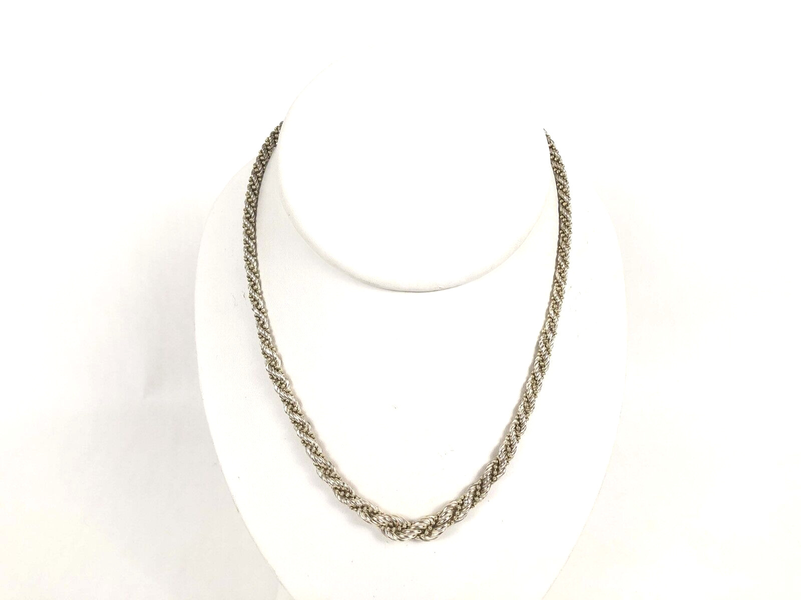Solid Sterling Silver Twisted Rope Chain Necklace… - image 1