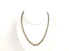 Solid Sterling Silver Twisted Rope Chain Necklace Fine Pre-Loved Jewelry 26.0 gr