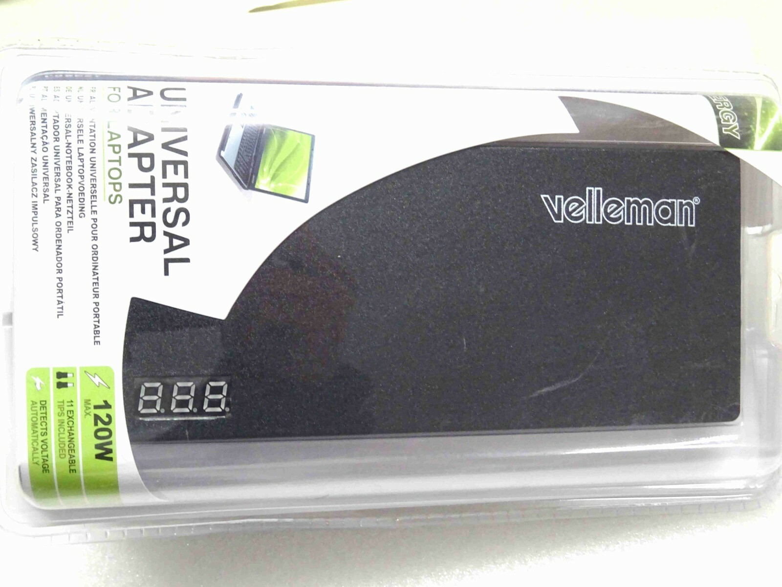 Alimentation universelle PC portable 120W Velleman PSSE27 avec 11 embouts interchangeables