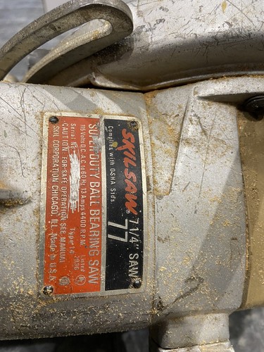 Seghetto circolare vintage Skilsaw modello 77 Worm Drive 7 1/4" costruzione tutto metallo - Foto 4 di 10