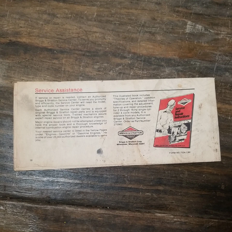 Operating And Maintaining Your Briggs & Stratton 4 Cycle Engine Manual - Image 2 of 4