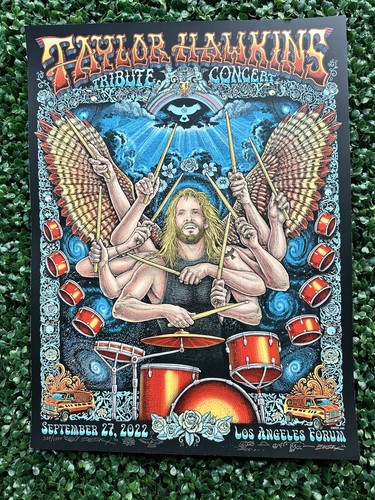 Taylor Hawkins Tribute 2 Concert Posters Combo Forum 9/27/22 Emek Sign#384/1350 - Picture 7 of 15
