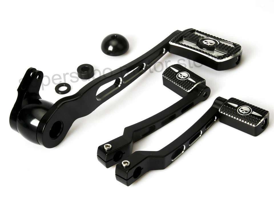 Black skull head Brake Arm Shift pegs For Harley 2015-up Road Glide Special - Image 2 of 4