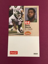 Nate Davis 2019 Senior Bowl card 1/26/19 Charlotte