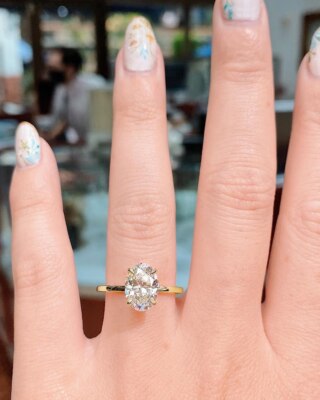 Ct Oval Cut Cubic Zirconia simulated Rose Gold plated Vintege