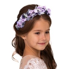 Girls Headpiece Flower Headbands Pearl Communion Hair Accessories Crystal Gir...