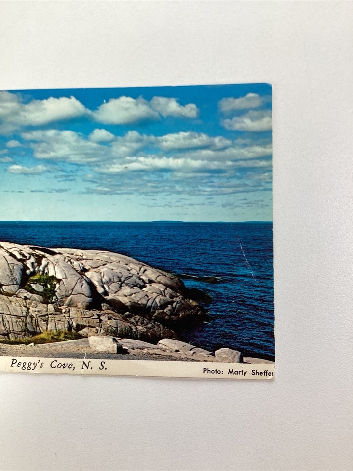 Nova Scotia Canada Postcard Mid 1900s Peggy’s Cove Lighthouse Clouds ...