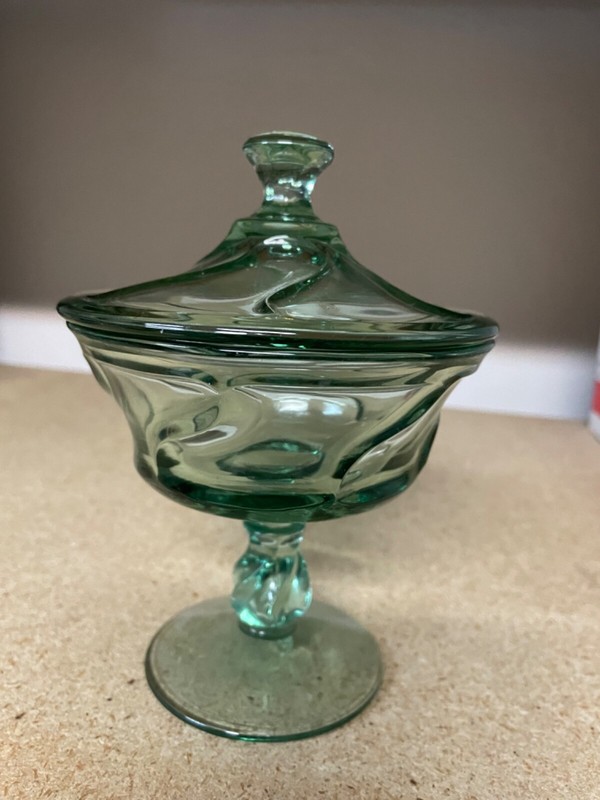 Fostoria Jamestown Green Jam/ Jelly with Lid, Excellent Cond Collector’s Piece