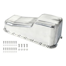 For 58-79 Small Block Chevy Sbc 283 305 350 400 Polished Aluminum Finned Oil Pan