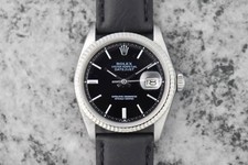 VINTAGE ROLEX 1601 DATEJUST CAL 1570 26J AUTOMATIC BLACK DIAL MEN`S DATE WATCH
