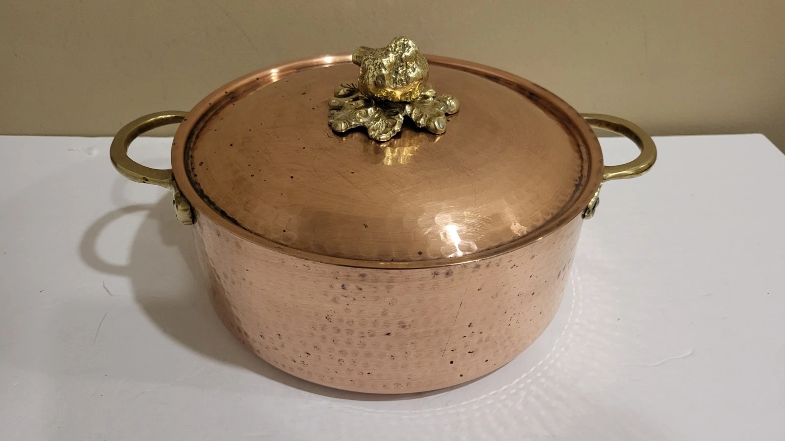 COPPER SOLID STOCK POT HAMMERED W/LID ANATOLIACRAFT's