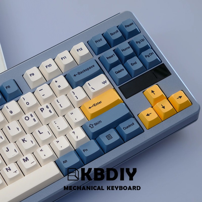 KBDiy 145 Key PBT Keycap Set Korean Cherry Profile Apricot Yellow Mechanical