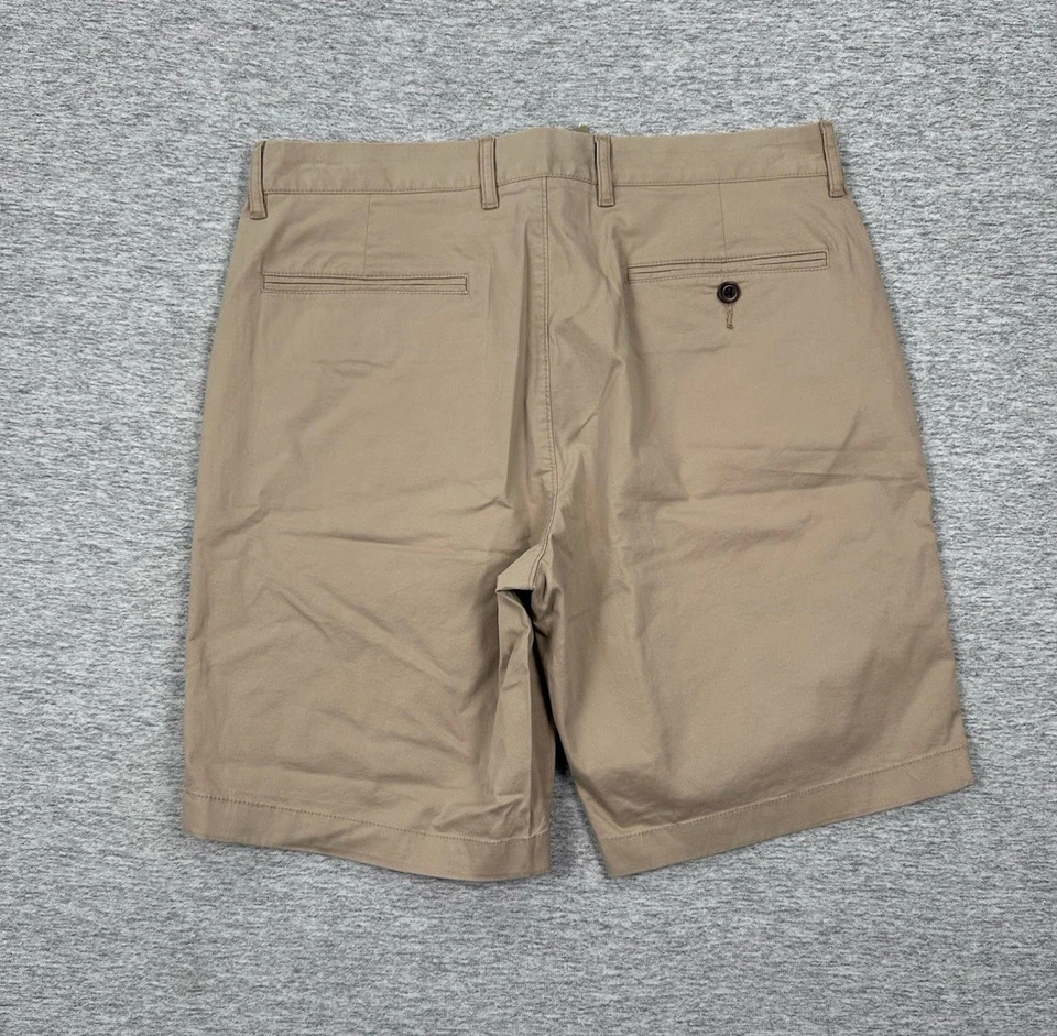 Shorts J.Crew Masculino Tamanho 32 Bege 9" Costura Interna Elástica Chino Casual Preppy NOVO - Imagem 2 de 4