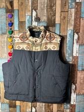 NWT Forever 21 Men  s Black Quilted Vest with Southwestern Style Yoke Size XXL