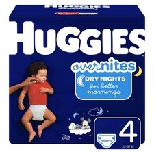 Huggies Overnites Diapers Baby Unisex Refasten Tab Heavy Absorb Size 4 22-37 Lbs