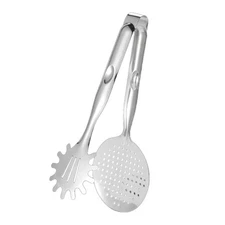 Cooking Tongs Fried Food Spatula Stainless Steel Mesh Strainer Oil-Frying Fil...