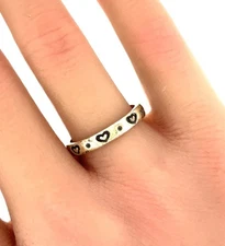 Vintage James Avery Sterling Silver Hearts Stackable Eternity Ring Sz. 6.75