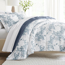 Linen Market Reversible Queen Comforter Set with 2 Pillow Shams - Lightweight