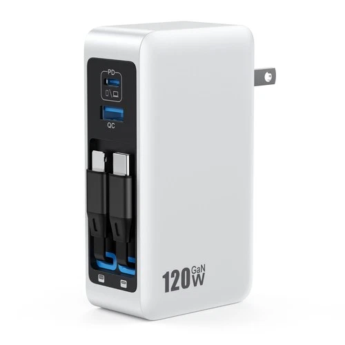 120W USB C GaN Charger 4-in-1 Fast Charging Station with Retractable Cables - product listing photo
