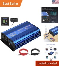 1100W DC to AC Power Inverter with LCD Display  Remote Control   Ideal for RVs
