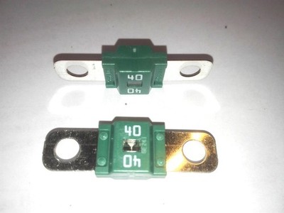 2 x Leistungssicherung Streifensicherung Midi / grün / 40A / 32V