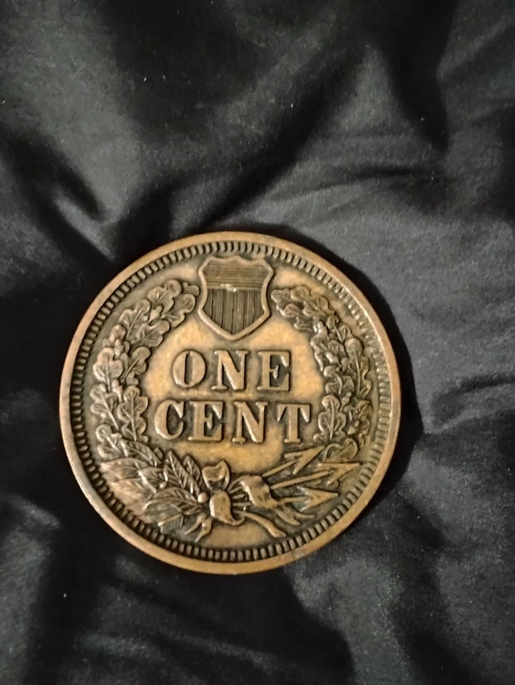 1877 indian head penny, excellent condition, bronze penny, two and a half inches - Image 3 of 3