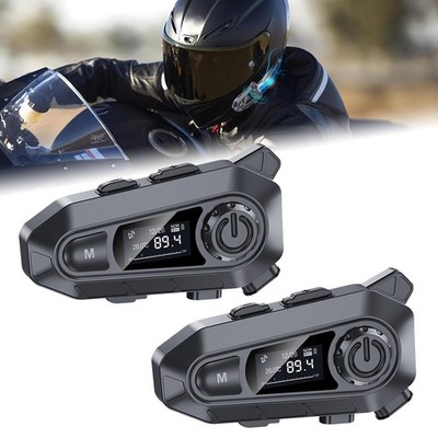 2X Bluetooth Motorcycle Helmet Intercom Wireless Motorbike Waterproof Headphone