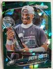 2025 Prizm Football Jalen Hurts Green Ice Silver Super Bowl Philidelpia Eagles