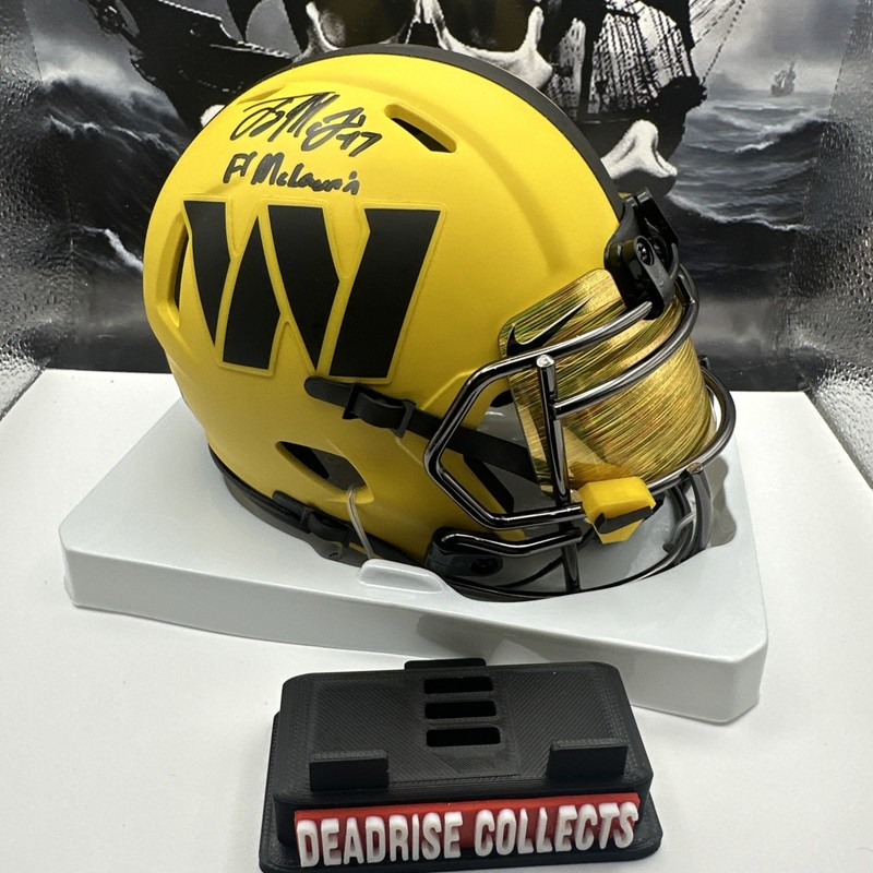 TERRY McLAURIN  Custom SIGNED WASHINGTON COMMANDERS RAVE SPEED MINI HELMET F1
