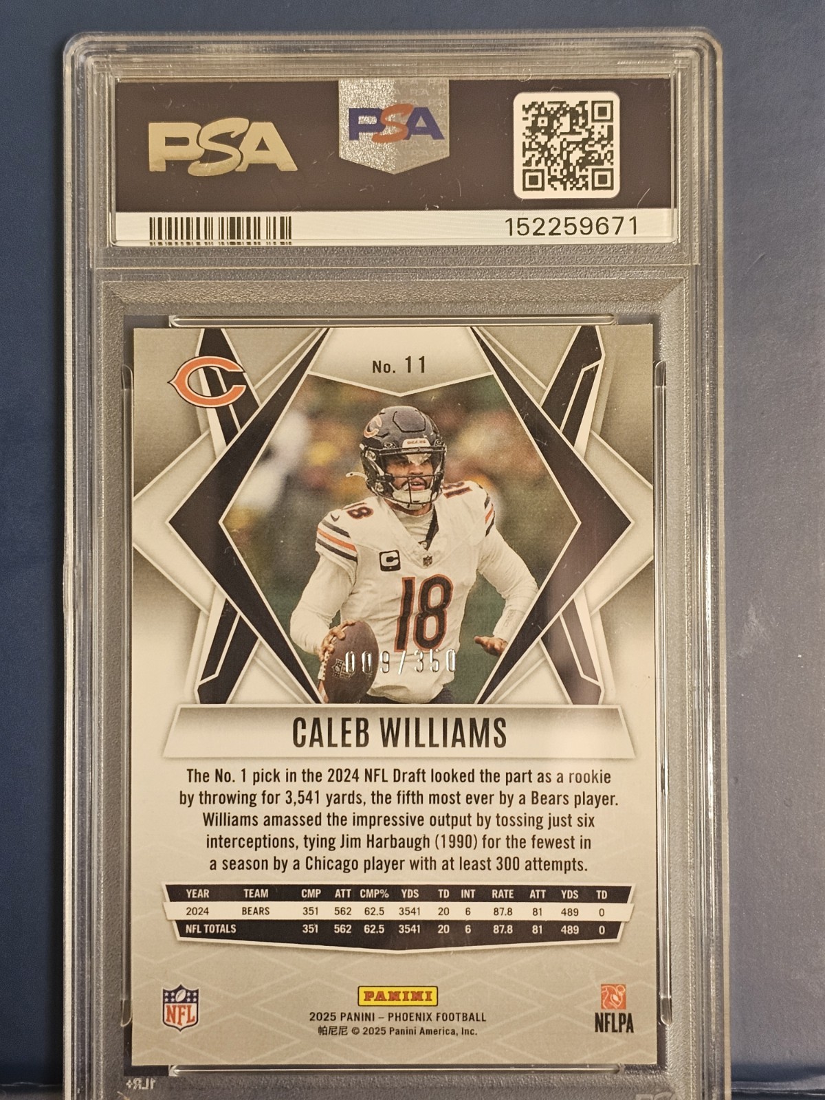 2025 Panini Phoenix - Caleb Williams #11 FIREBURST/350-- PSA 10-POP 2🔥🔥 view 3