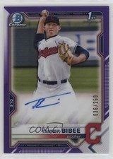 2021 Bowman Draft Chrome Pick Purple Refractor 36/250 Tanner Bibee Auto 1j91