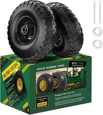 2 Pack Flat Free Tire And Wheel 10-inch Solid Wheel 4.103.50-4 Black 2 Pack Flat Free Tire And Wheel 10-inch Solid Wheel 4.103.50-4 Black
