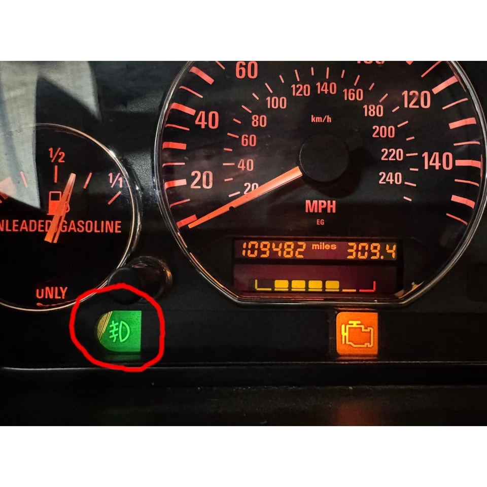 BMW Z3 1999-2000 2,3 2,8 cuadro de instrumentos anillos cromados 109 k millas fabricante de equipos originales Foto 3 de 4