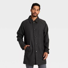 Men's Herringbone Overcoat - Goodfellow  Co Black M