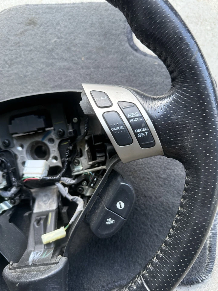 🔰2006-2008 Acura TSX NEGRO Volante Cuero Audio Controles de Crucero 07 08 Foto 3 de 4
