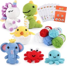 6 Pack DIY Crochet Kit for Beginners Animal Set Complete Kit NEW