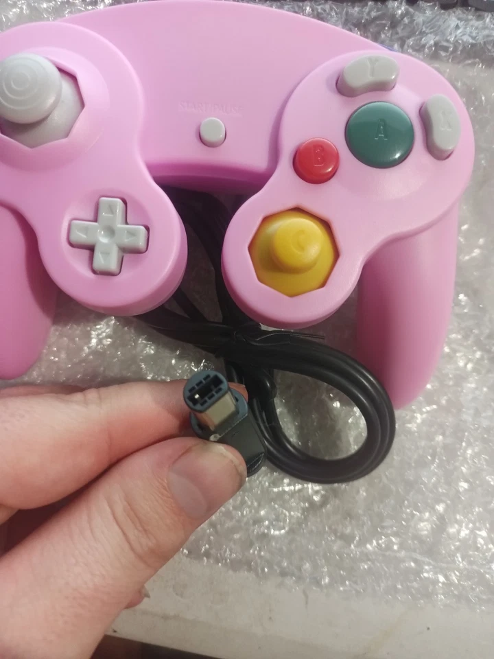 Pink Gamecube Controller With Rumble - GCN NGC Game Cube Gamepad Game Pad - Image 2 of 4