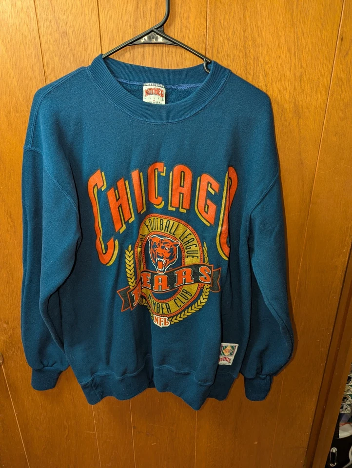 Винтажный свитер Chicago Bears Members Club с круглым вырезом средний размер мускатный орех США НФЛ - Изображение 2 из 4