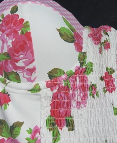 128 $ Betsey Johnson Gr. M Bügel BH Love Always Bandeau Badeanzug Blumen Rosen - Bild 6 von 20