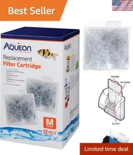Aqueon 12-Pack Medium Replacement Cartridges - Easy Installation & Versatile Fit