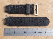 Vintage Black Rubber 18mm Curved End Dive Divers Diving Watch Strap Hong Kong