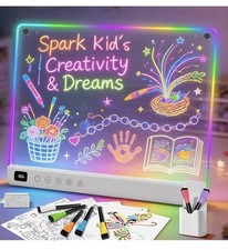LED Drawing Board 16in Acrylic Colorful Light-up Kids Gift with Markers