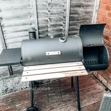 Charcoal Smoker BBQ Large Outdoor Offset Barbecue Grill Cooking Patio Barrel Pit
