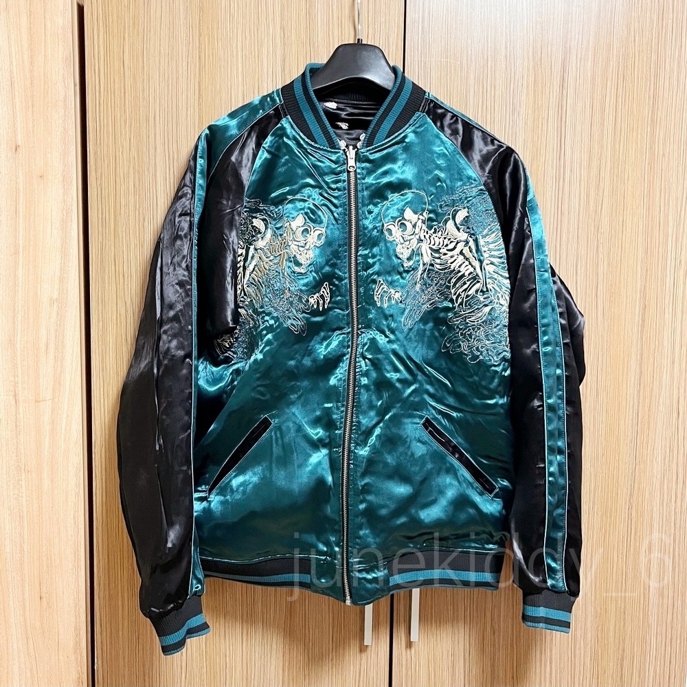 Souvenir Jacket Japanese Pattern Embroidery Sukajan Reversible