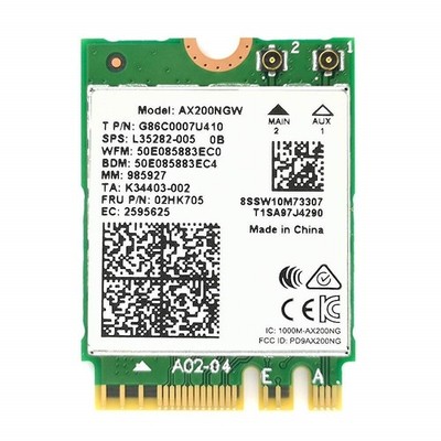 WiFi 6 Dual Band Adapter for Intel AX200 | M.2 Interface 802.11ax for PCs | Up